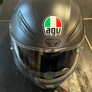 Ag Adriano Goldschmied Matte Black Helmet with Italian Tricolor Logo